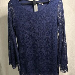 Charlotte Russe Navy Lace Blouse